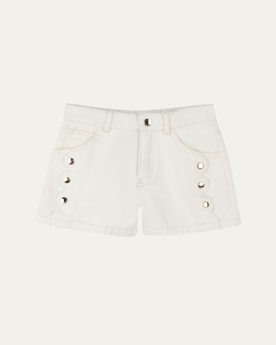 Girl's Denim Studded Shorts, Size 8-14